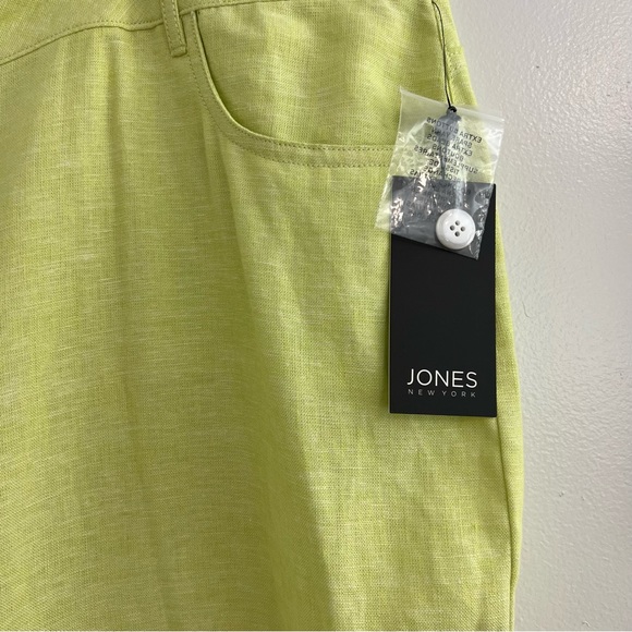 Jones New York NWT Light Green Linen Blend Lagenlook Trousers Pants - Picture 4 of 11